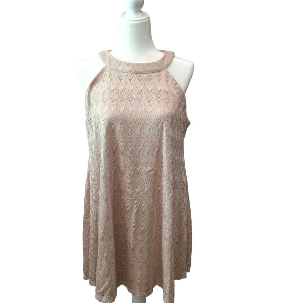 Roxberi Lace Halter Neck Dress Size XL Beige